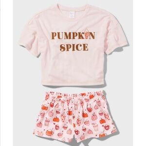 GIRLS Pumpkin Spice Pink Pajamas - Size Small